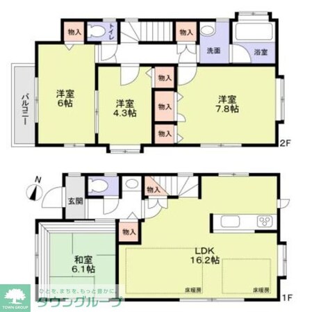 世田谷区桜上水3丁目戸建の物件間取画像